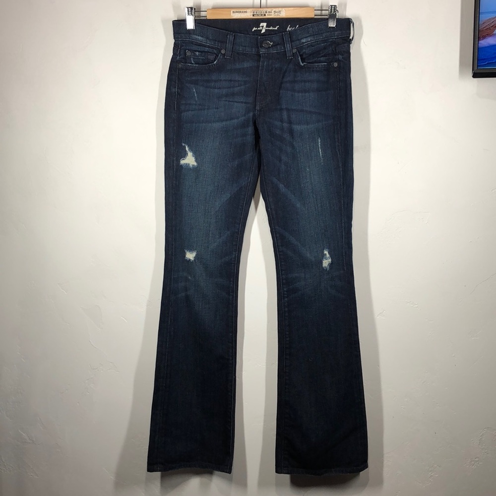 7 for all Mankind bootcut distressed jeans size 28 - Picture 1 of 13